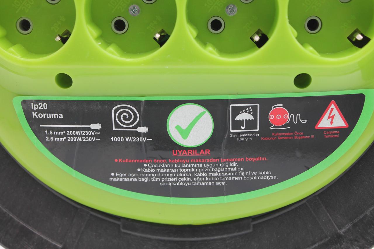 Котушка для подовжувача без дроту 4 розетки 16А (17268) - фото 4 Котушка для подовжувача без дроту 4 розетки 16А (17268) - фото 4