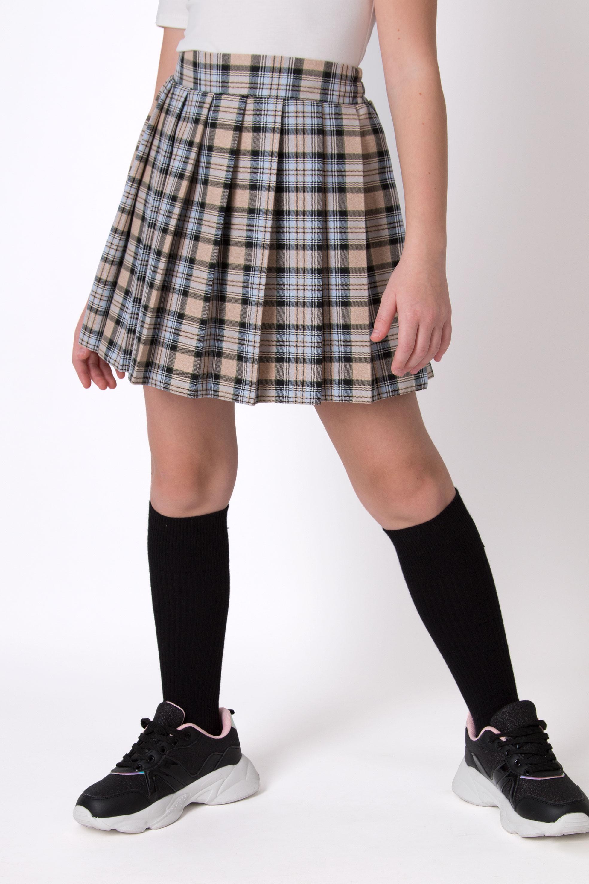 Спідниця для дівчинки Mevis 5047-03 128 см Бежевий з блакитним