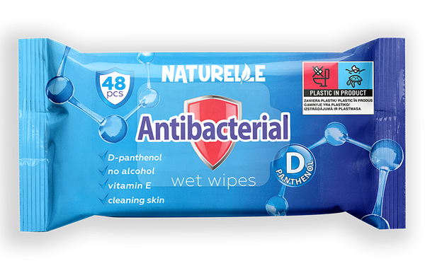 Влажные салфетки антибактериальные Naturelle Antibacterial D-panthenol 48 шт. (000006673)