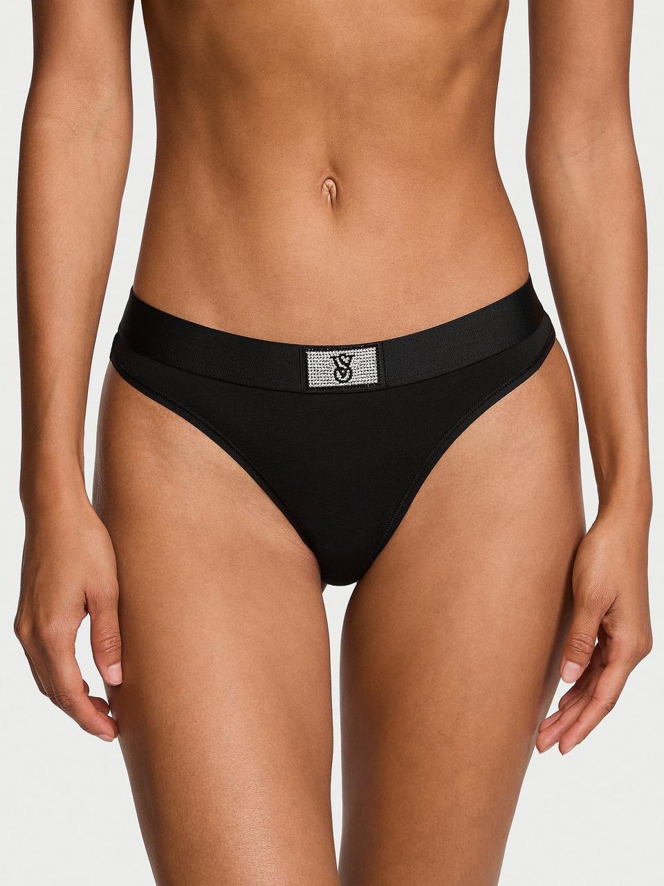 Трусики женские Victoria's Secret стринги Logo Shine Patch XXL Черный (2911057246)