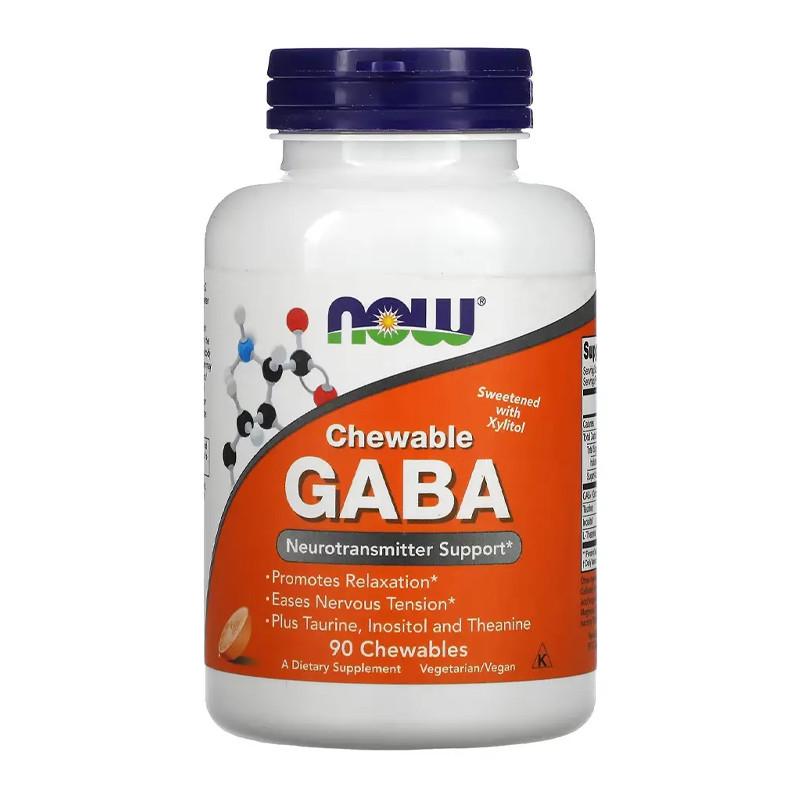 Гамма-аминомасляная кислота NOW GABA Chewable Апельсин 90 капс. (08643-01)