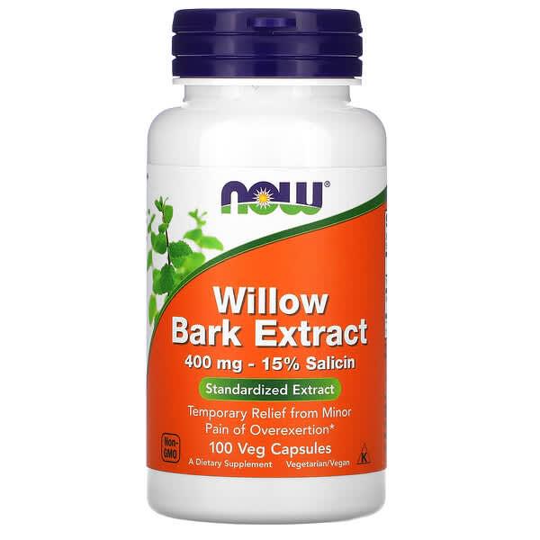 Кора ивы от стресса Now Foods Willow Bark Extract 400 мг 100 капс. (1531)