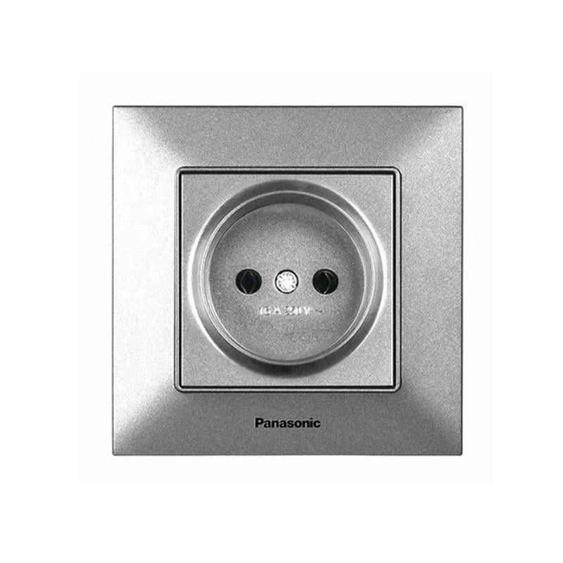Розетка без заземления Panasonic Arkedia Slim ABS Серебристый (WNTC02012S UA1)