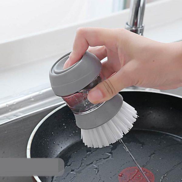 Щетка для посуды с дозатором для моющего средства Kitchen Master Cleaning Pot Brush (2022086771) - фото 6