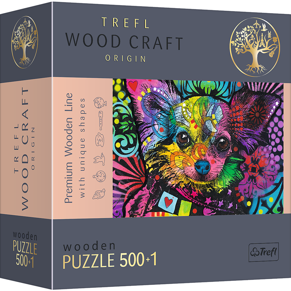 Пазли фігурні з дерева Кольорове цуценя Trefl на 500+1 елементів (5900511201604 20160)