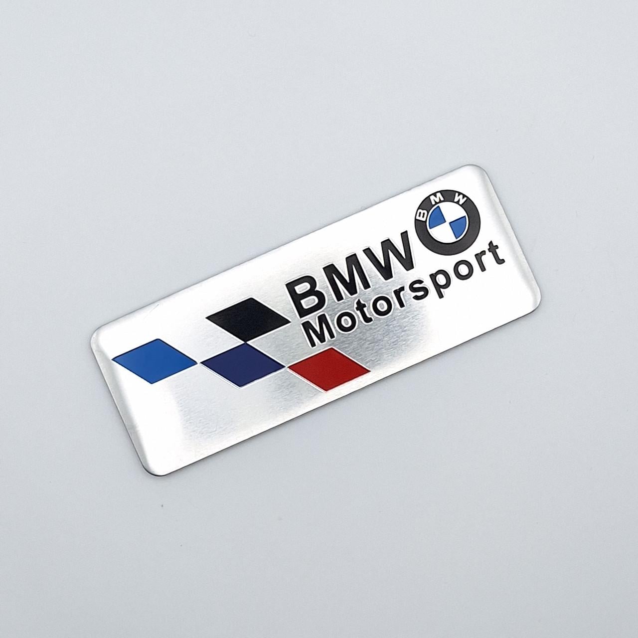 Эмблема алюминиевая BMW Motorsport 8х3 см Хром (2013621792)