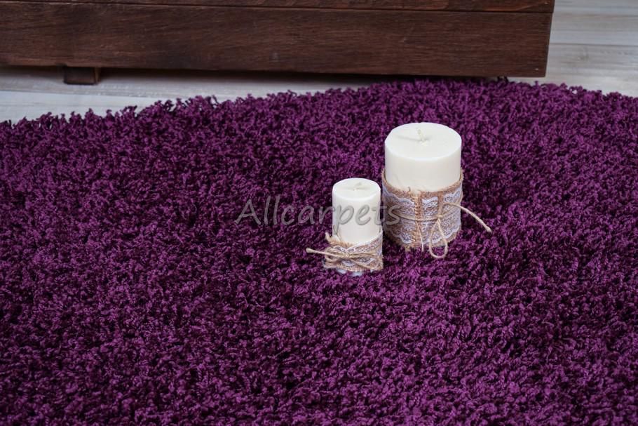 Коврик для спальни прикроватный Loca 6365 ворсистый овальный 80х150 см D.Purple (369754941) - фото 4