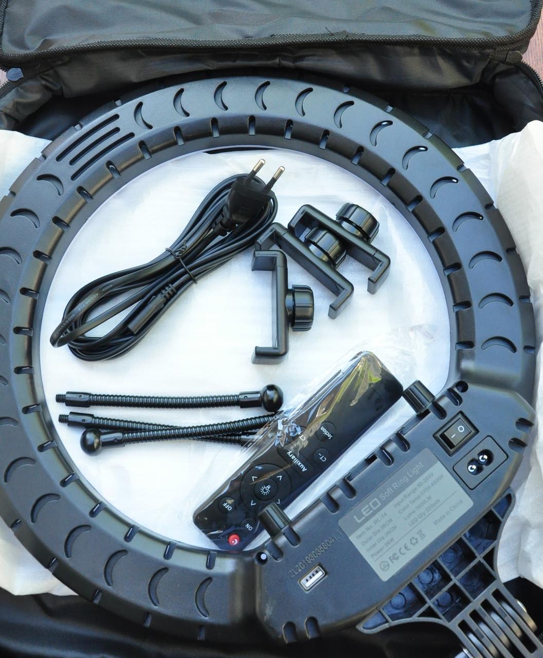 Лампа светодиодная кольцевая RL-14 с усиленным штативом 36 см 36 Вт (2472511830) - фото 3 Лампа светодиодная кольцевая RL-14 с усиленным штативом 36 см 36 Вт (2472511830) - фото 3