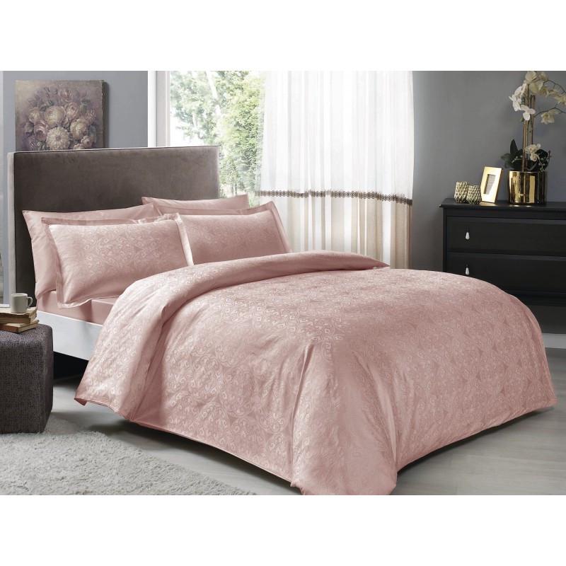 Постельное белье TАС жаккард Nodus pudra евро Пудровый (svt-2000022223164)