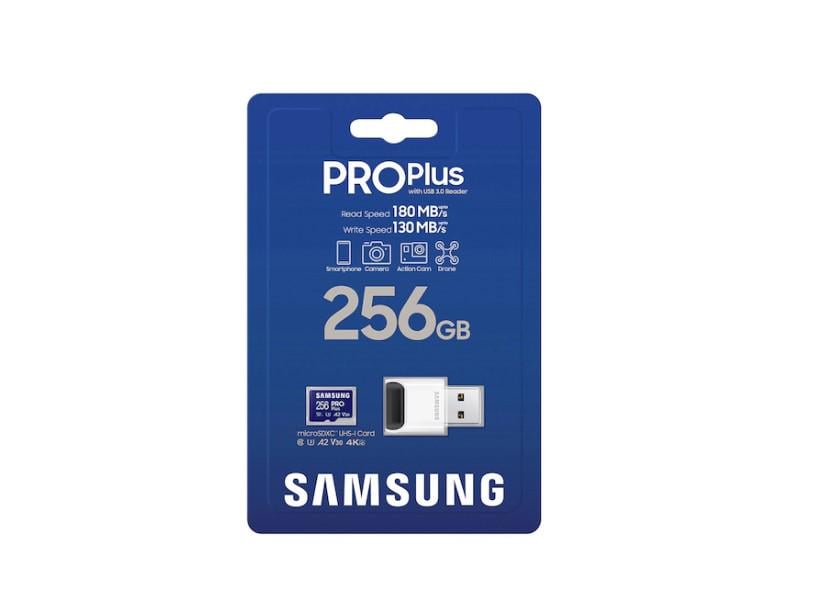 Карта памяти Samsung 256 GB PRO Plus 2023 microSDXC UHS-I U3 V30 A2 + картридер (MB-MD256SB) - фото 3