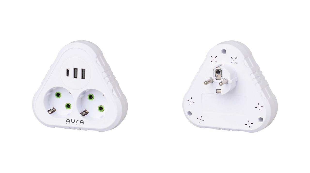 Фільтр мережевий Aura Energy 2+3 USB-A/USB-C PD White (AUEMFP23PDW) - фото 3