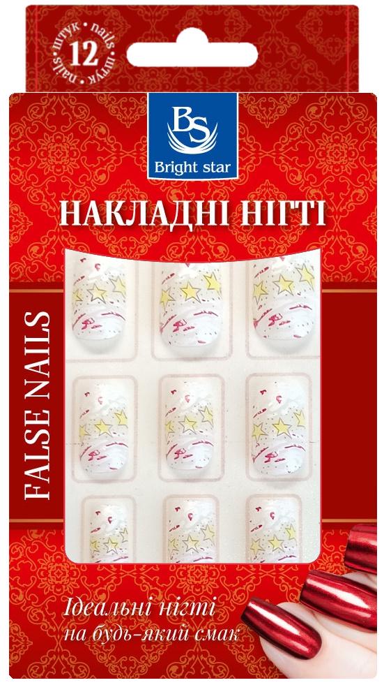 Ногти накладные Bright Star с рисунком в упаковке 12 шт. (LRN-755-05)