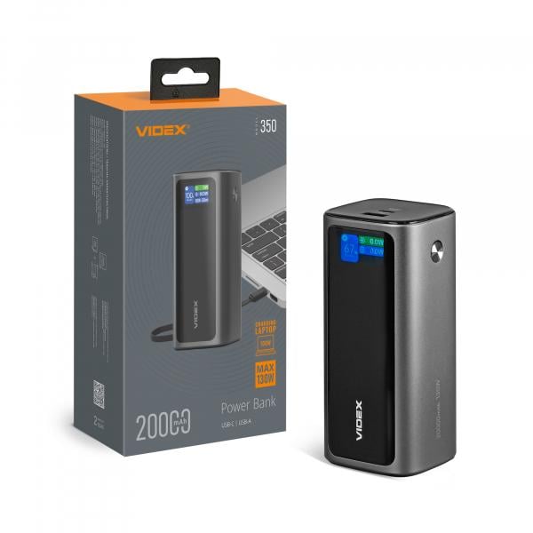 Повербанк 20000 mAh Videx VPB-350 PD100W Grey (31475203) Повербанк 20000 mAh Videx VPB-350 PD100W Grey (31475203)