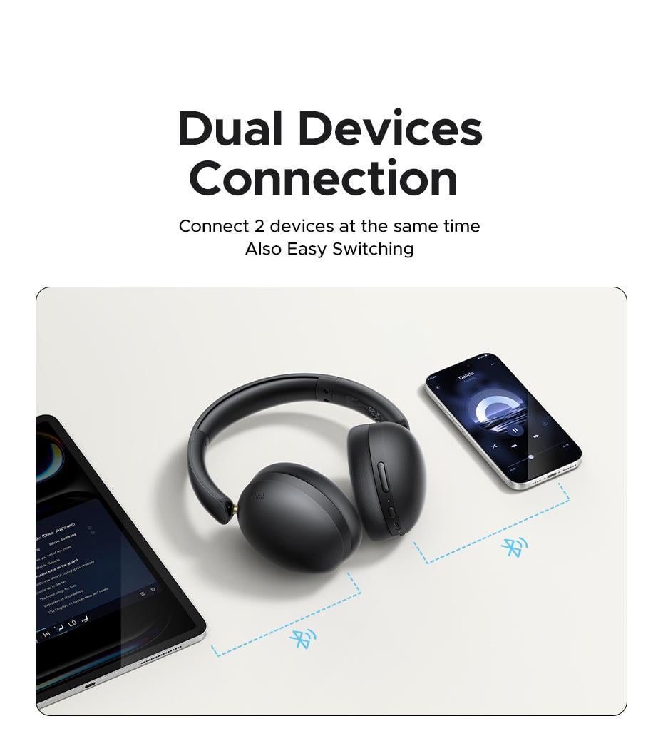 Навушники бездротові Ugreen повнорозмірні Bluetooth 5.4 40 мм Чорний (29516546) - фото 13 Навушники бездротові Ugreen повнорозмірні Bluetooth 5.4 40 мм Чорний (29516546) - фото 13