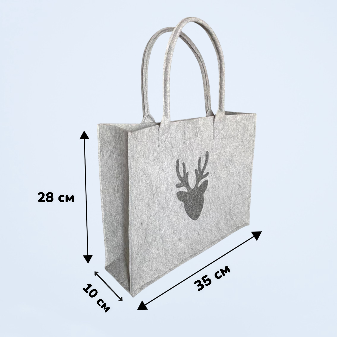 Шоппер из войлока HPI с ручками на кнопке универсальный Светло-серый (22922137) - фото 2 Шоппер из войлока HPI с ручками на кнопке универсальный Светло-серый (22922137) - фото 2