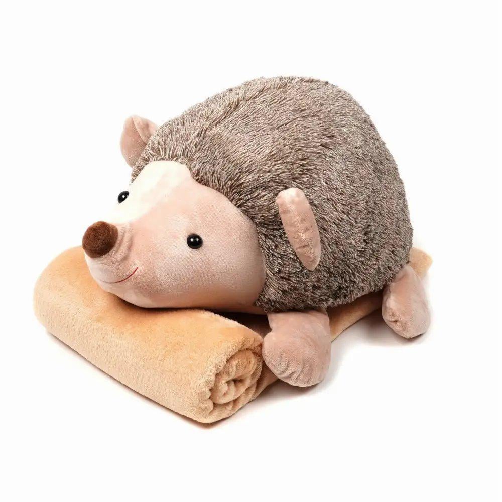 Мягкая игрушка Ёжик с пледом в середине 48 см