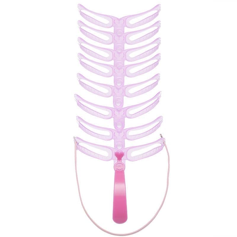 Набір трафаретів для брів 8 стилів з ручкою багаторазові Рожевий (29690)