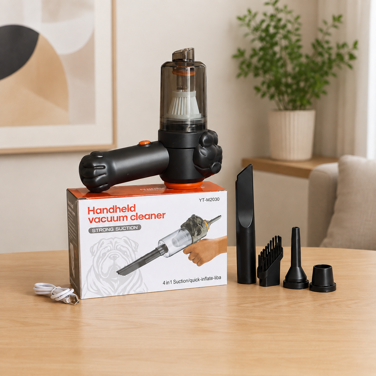 Автопылесос Vacuum Cleaner LY-597 2в1 аккумуляторный с насадками Черный