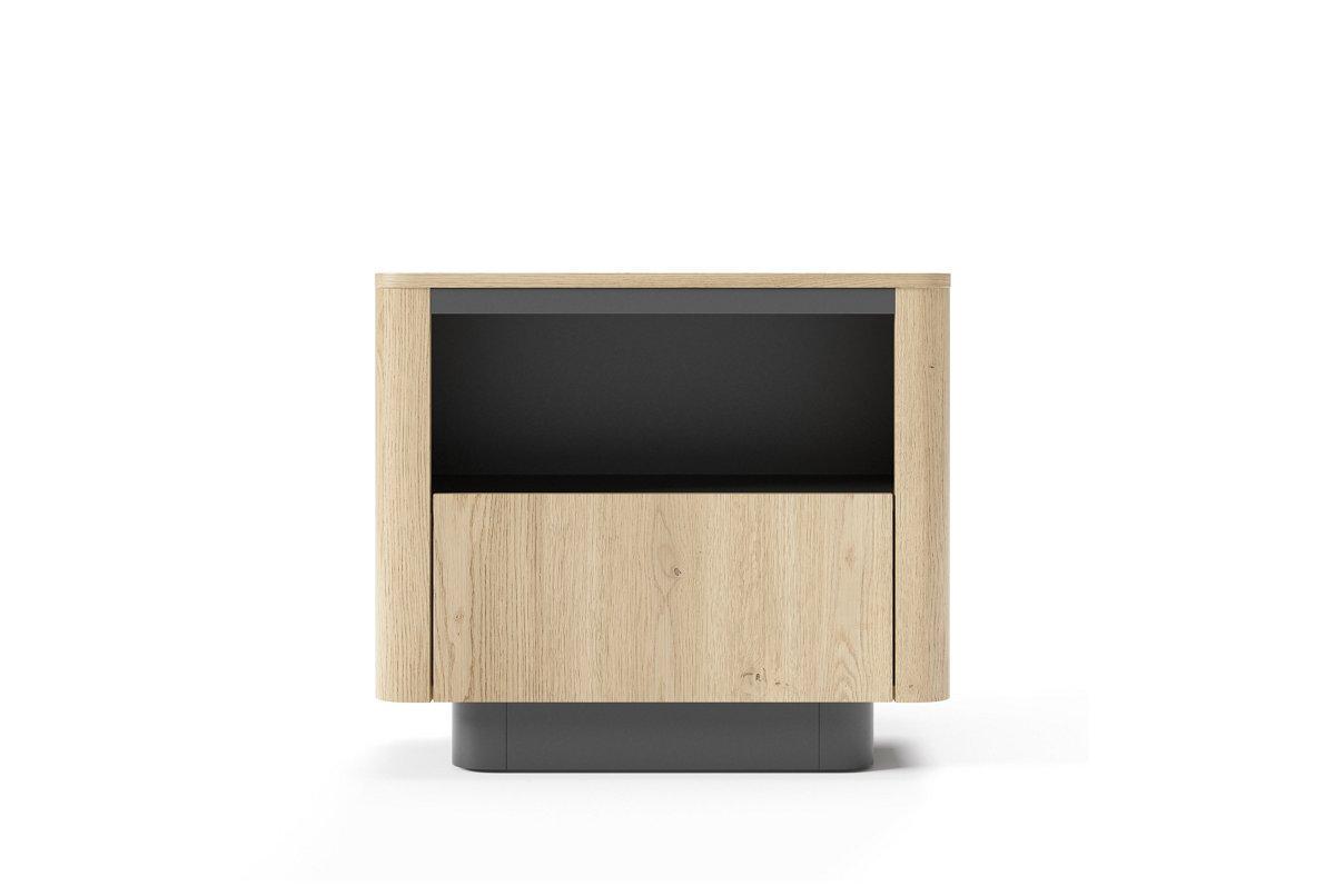 Тумба прикроватная Perfect Home Torro 1S/63 с 1 ящиком Дуб Кремона/Черный (PFH-091419)