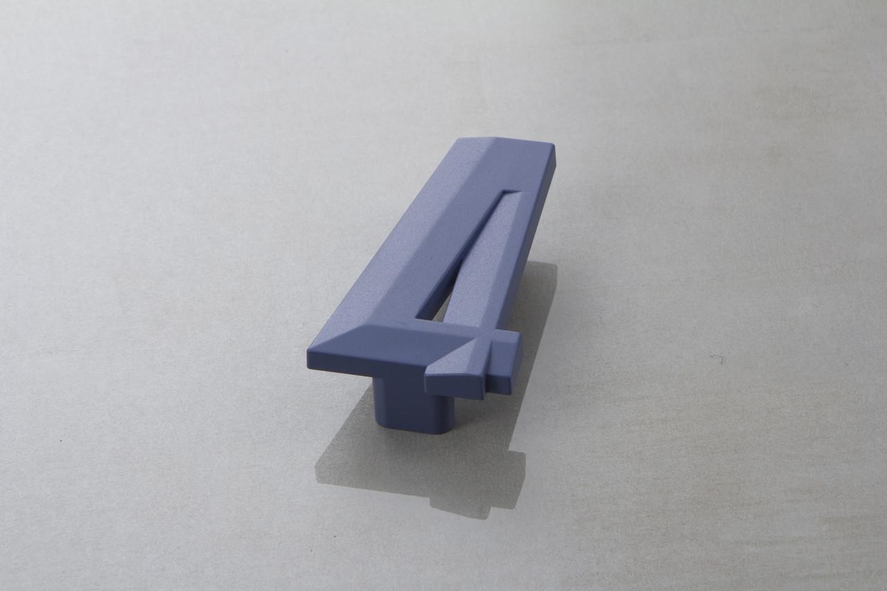 Мебельная ручка Poliplast цифра четверка РП-4 Синий матовый (16238)