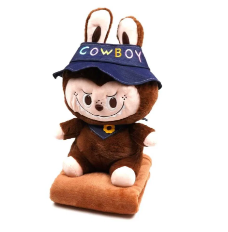 Мягкая игрушка Лабуба в костюме ковбоя 60 см с пледом 1,20х1,50 м (2913096446)