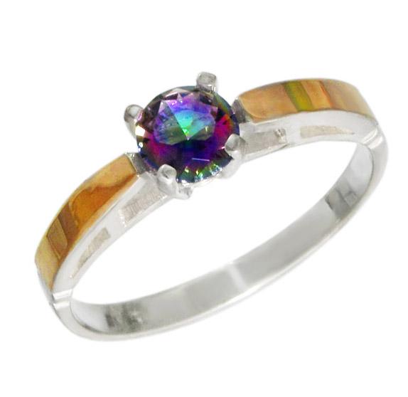 Женское серебряное кольцо с золотыми пластинами Соблазн 19,5