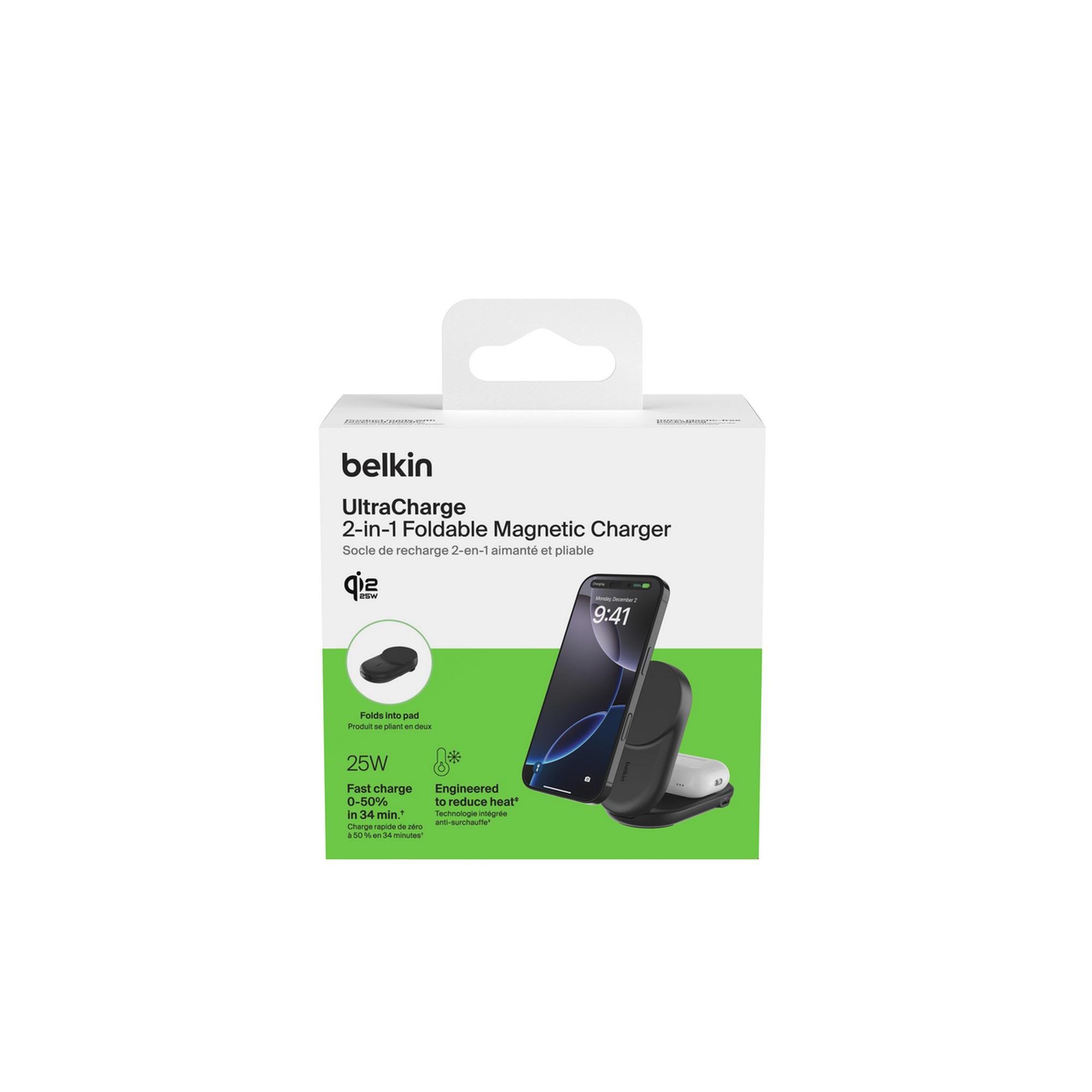 Зарядний пристрій бездротовий Belkin UltraCharge 2в1 Foldable Magnetic Charging 25 Вт Білий (WIZ039KQ 30492702) - фото 4 Зарядний пристрій бездротовий Belkin UltraCharge 2в1 Foldable Magnetic Charging 25 Вт Білий (WIZ039KQ 30492702) - фото 4
