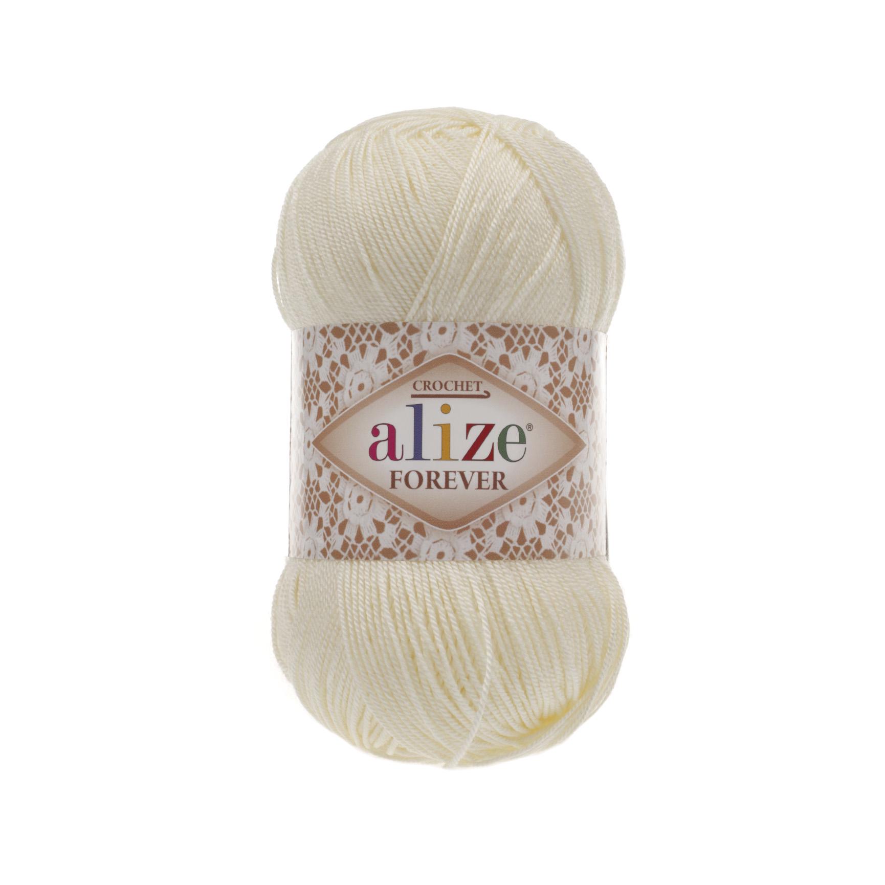 Пряжа Alize Forever Chrochet 01 Cream Пряжа Alize Forever Chrochet 01 Cream