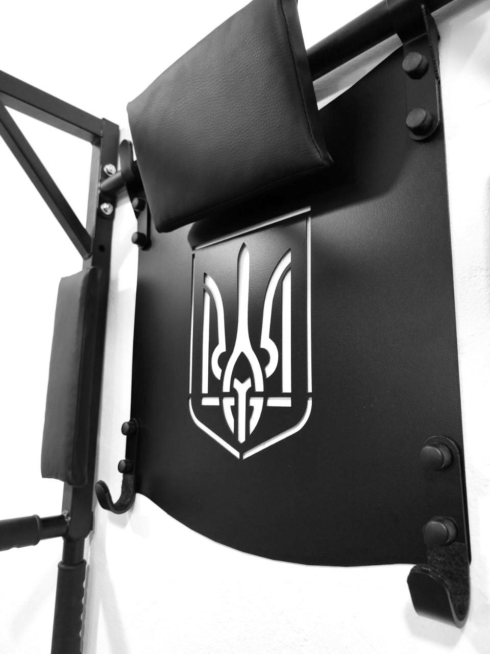 Турнік-бруси SAB настінний розбірний з гумовими ручками/гербом та адаптивною спинкою для преса Чорний (0072) - фото 4