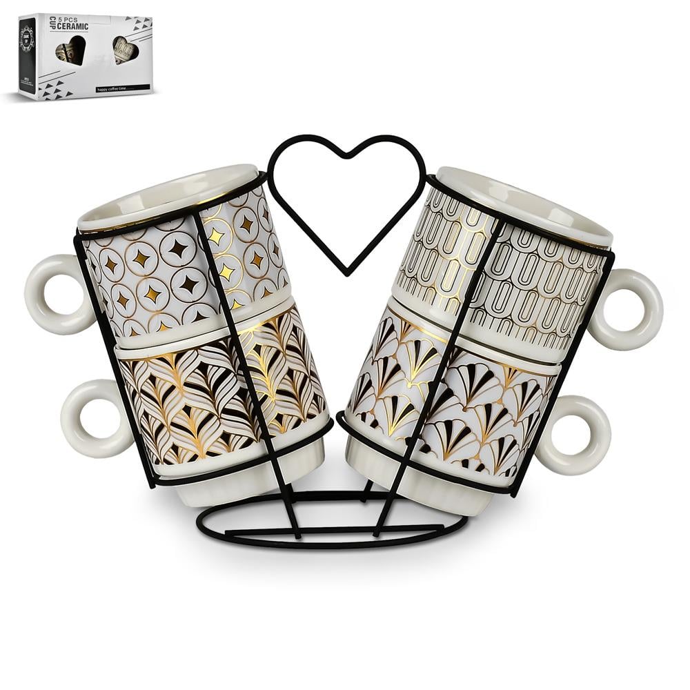 Чашки на подставке Patterns 5 пр. 250 мл (R32767)