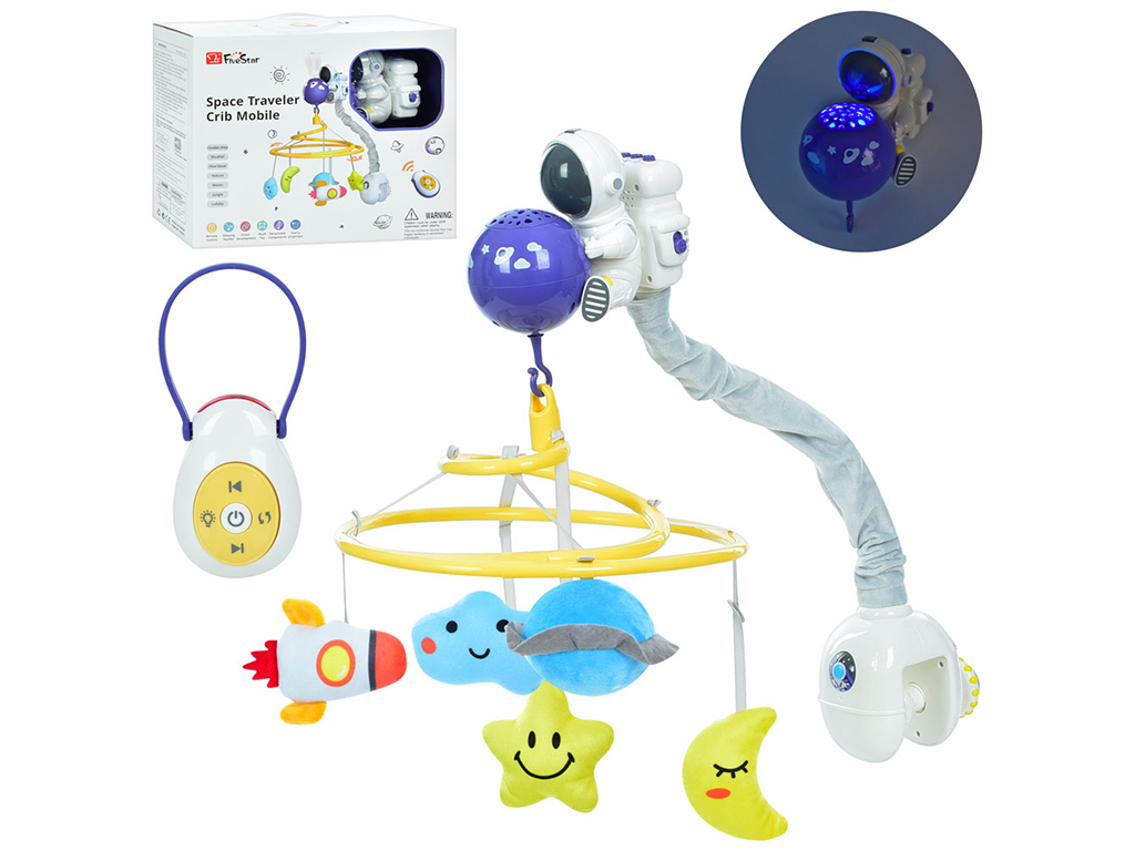 Мобиль-ночник музыкальный проектор 66002 карусель с пультом Космонавтик (2475753918) - фото 8 Мобиль-ночник музыкальный проектор 66002 карусель с пультом Космонавтик (2475753918) - фото 8