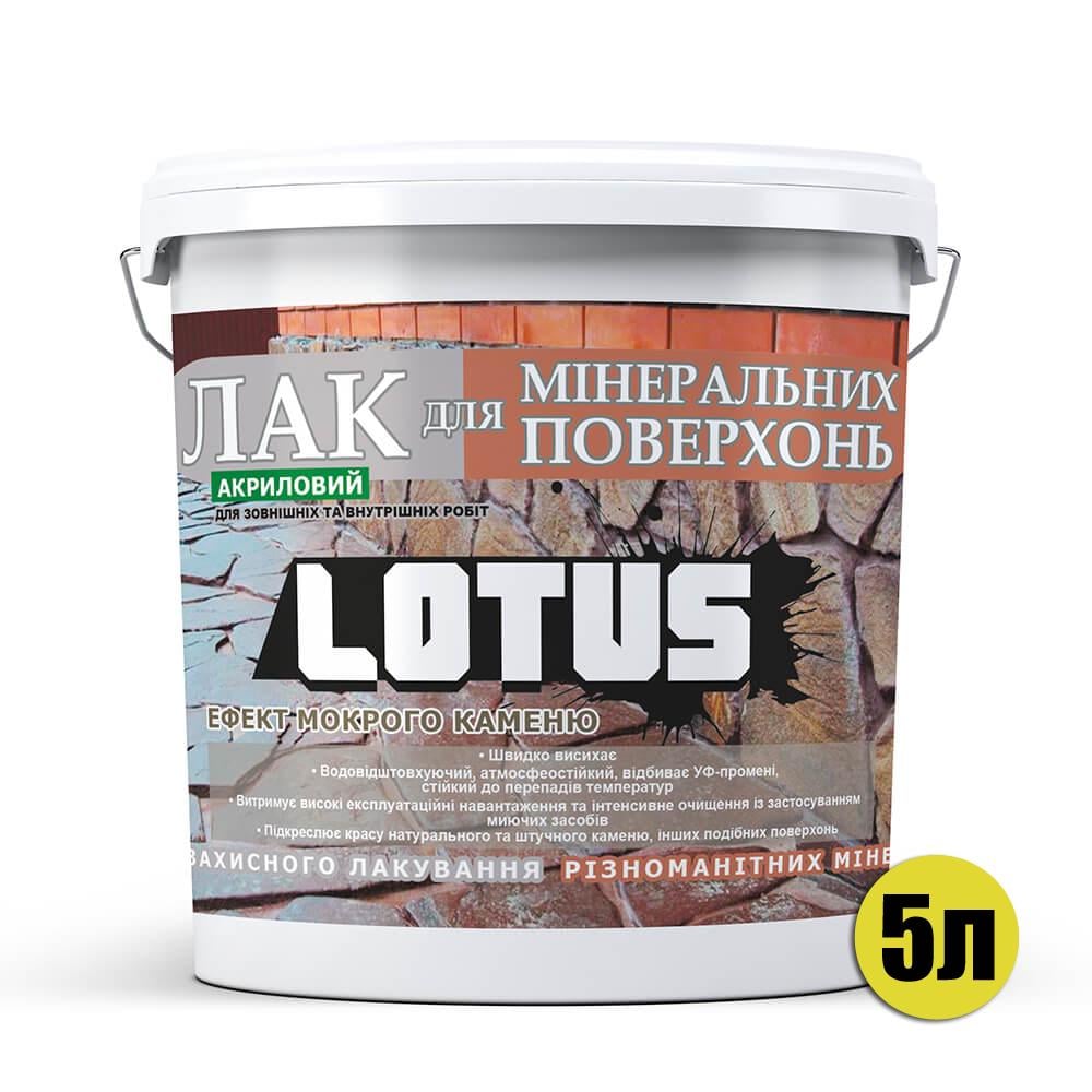 Лак акриловый Lotus Мокрый камень для минеральных поверхностей 5 л Прозрачный - фото 2