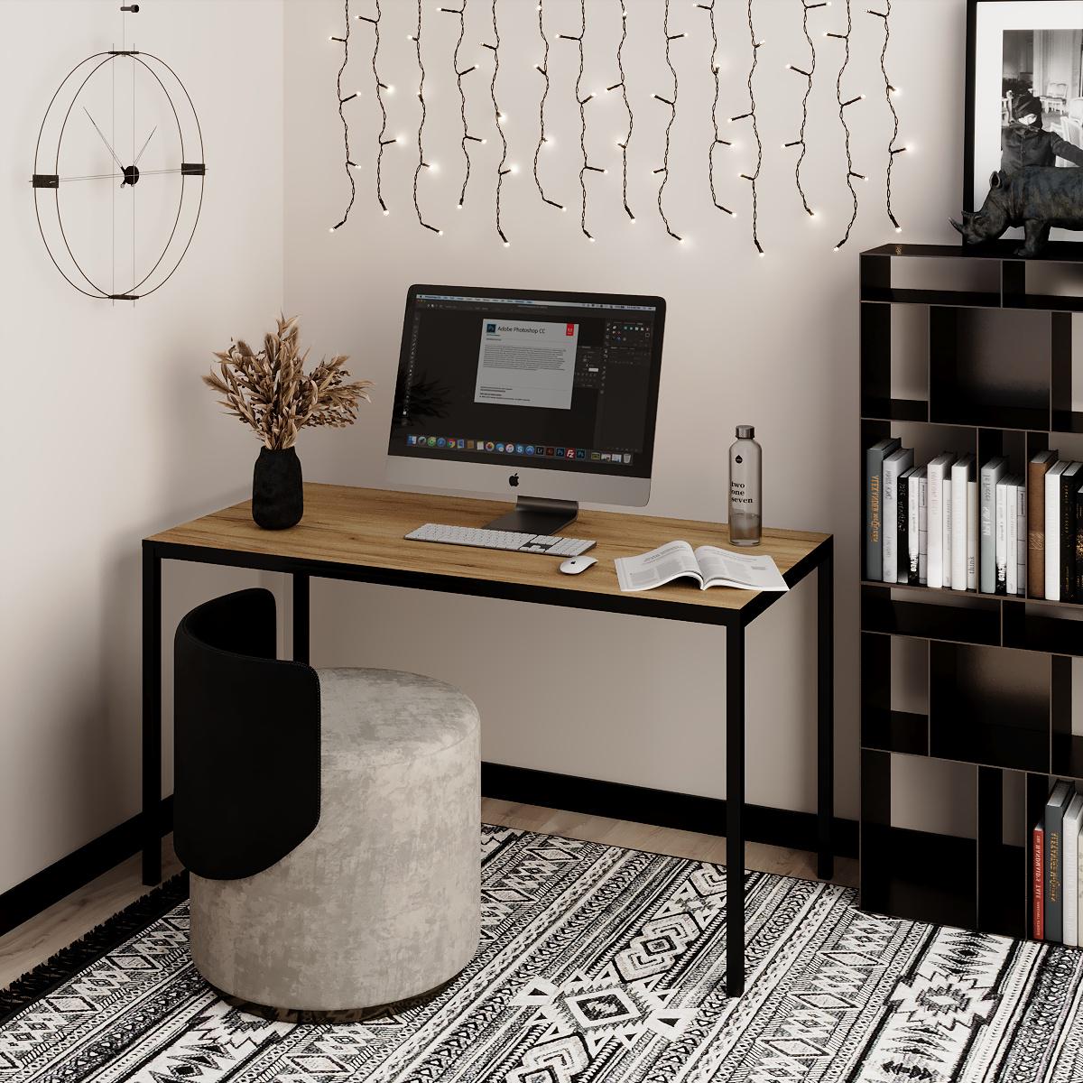 Стіл письмовий Art in Head Brevity Loft standart 1400х750х670 мм Дуб крафт золотий/Чорний метал (522028811) - фото 3 Стіл письмовий Art in Head Brevity Loft standart 1400х750х670 мм Дуб крафт золотий/Чорний метал (522028811) - фото 3