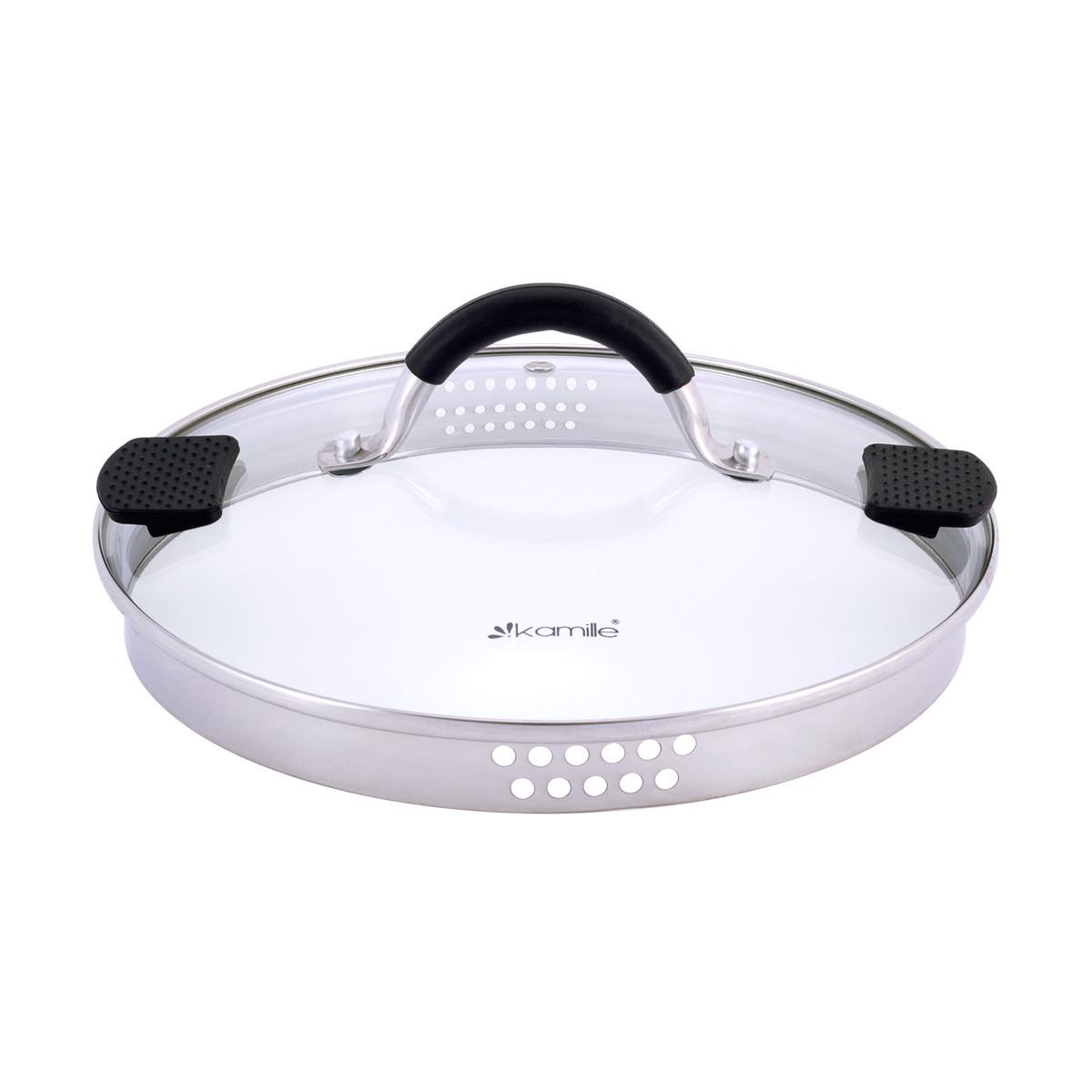 Кастрюля Kamille Vizo из нержавеющей стали с крышкой для слива воды 6 л - фото 3 Кастрюля Kamille Vizo из нержавеющей стали с крышкой для слива воды 6 л - фото 3