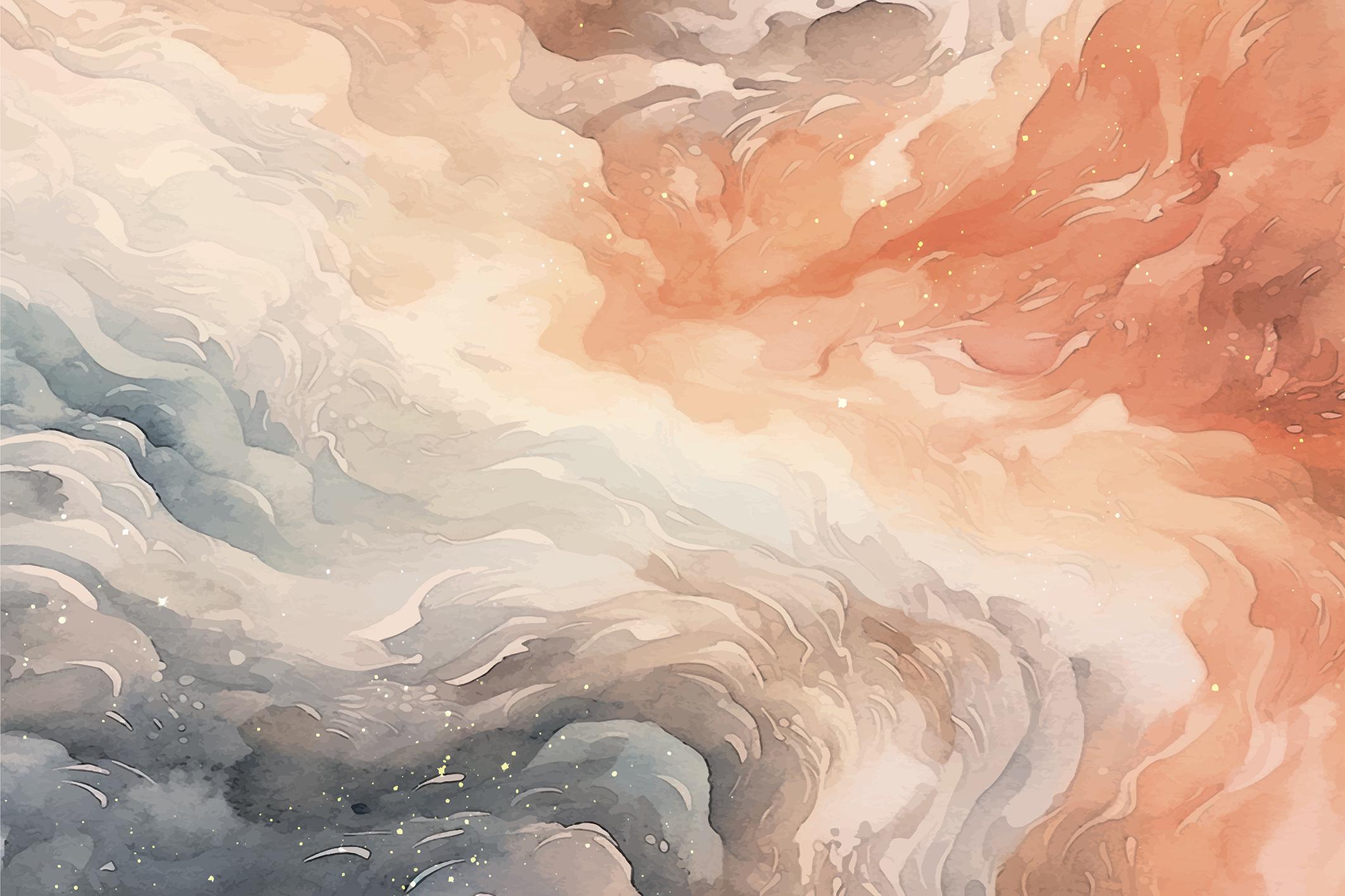 Фотообои флизелиновые Upstream Розово-синие волны 345х230 см (S5WTR-025/6)