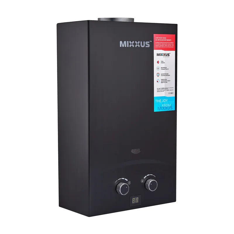 Газова колонка MIXXUS GWH-0210 BASIC димохідна 17 кВт 10 л/хв Чорний (OL-WH0023)