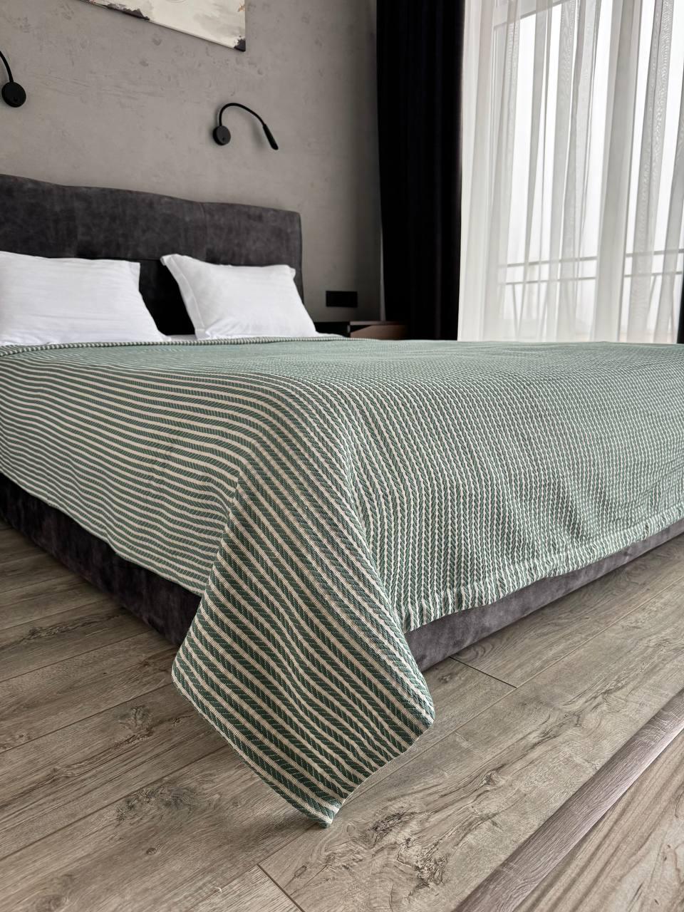 Плед хлопковый Косичка комбинированная 220x230 см Ментоловый (11812-F7-220x230cm) - фото 3 Плед хлопковый Косичка комбинированная 220x230 см Ментоловый (11812-F7-220x230cm) - фото 3