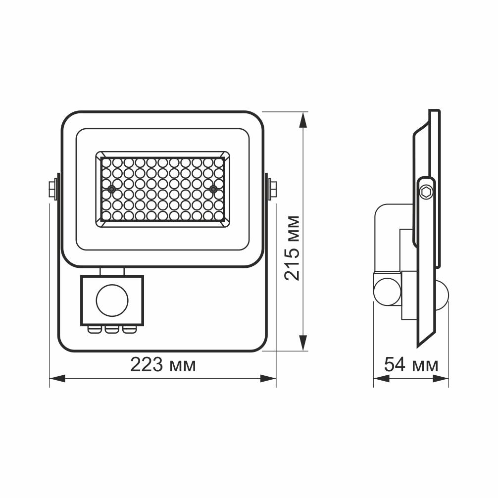 Світлодіодний прожектор з датчиком руху і освітленості VIDEX F2e 50W 5000K VL-F2e505W-S - фото 6