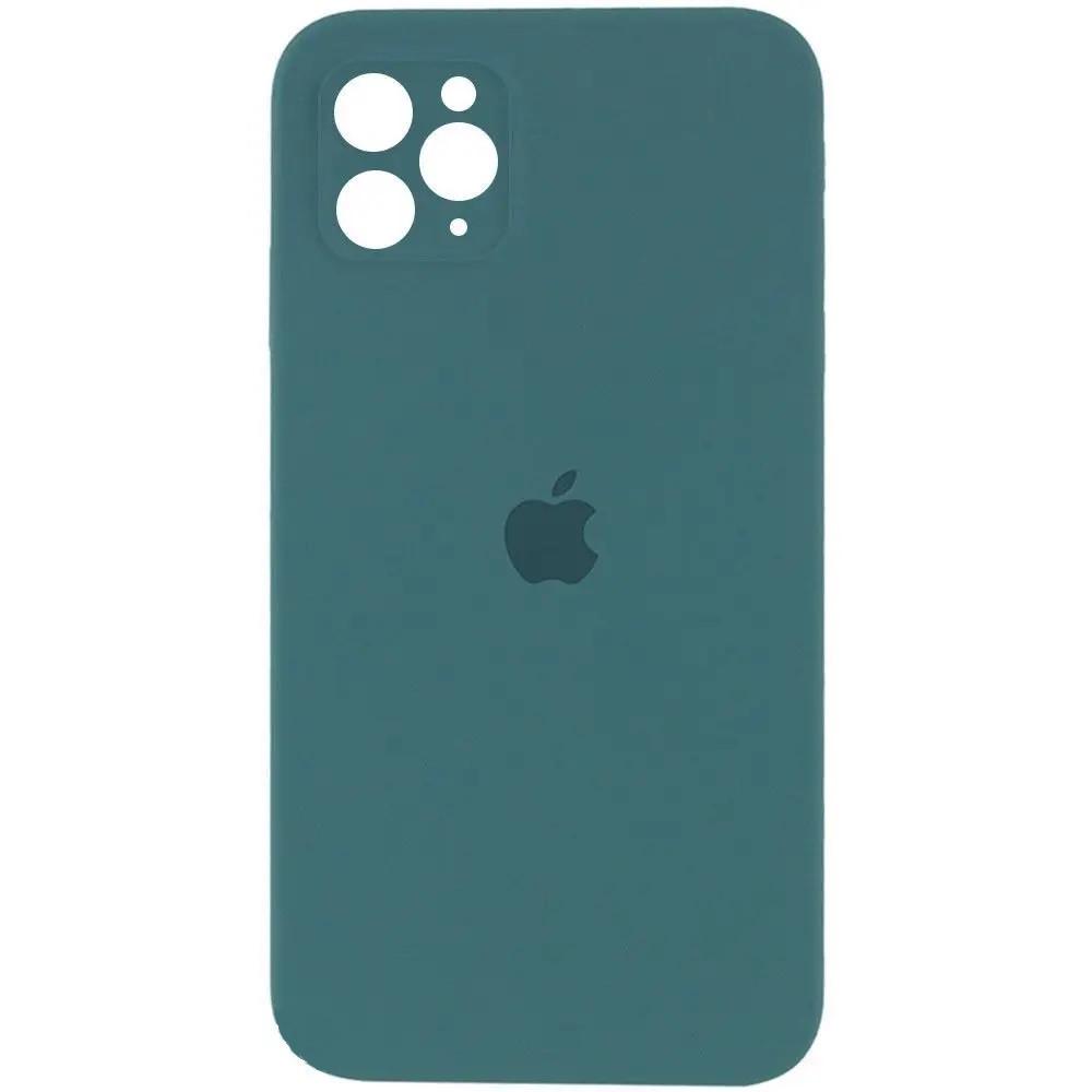 Силиконовый Чехол Накладка с Квадратными Бортиками Silicone Case  для iPhone 11 Pro Max Pine Green - фото 1