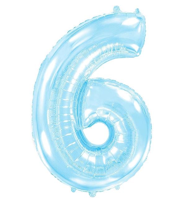 Шарик Цифра 6 100 см Голубой (12360755)