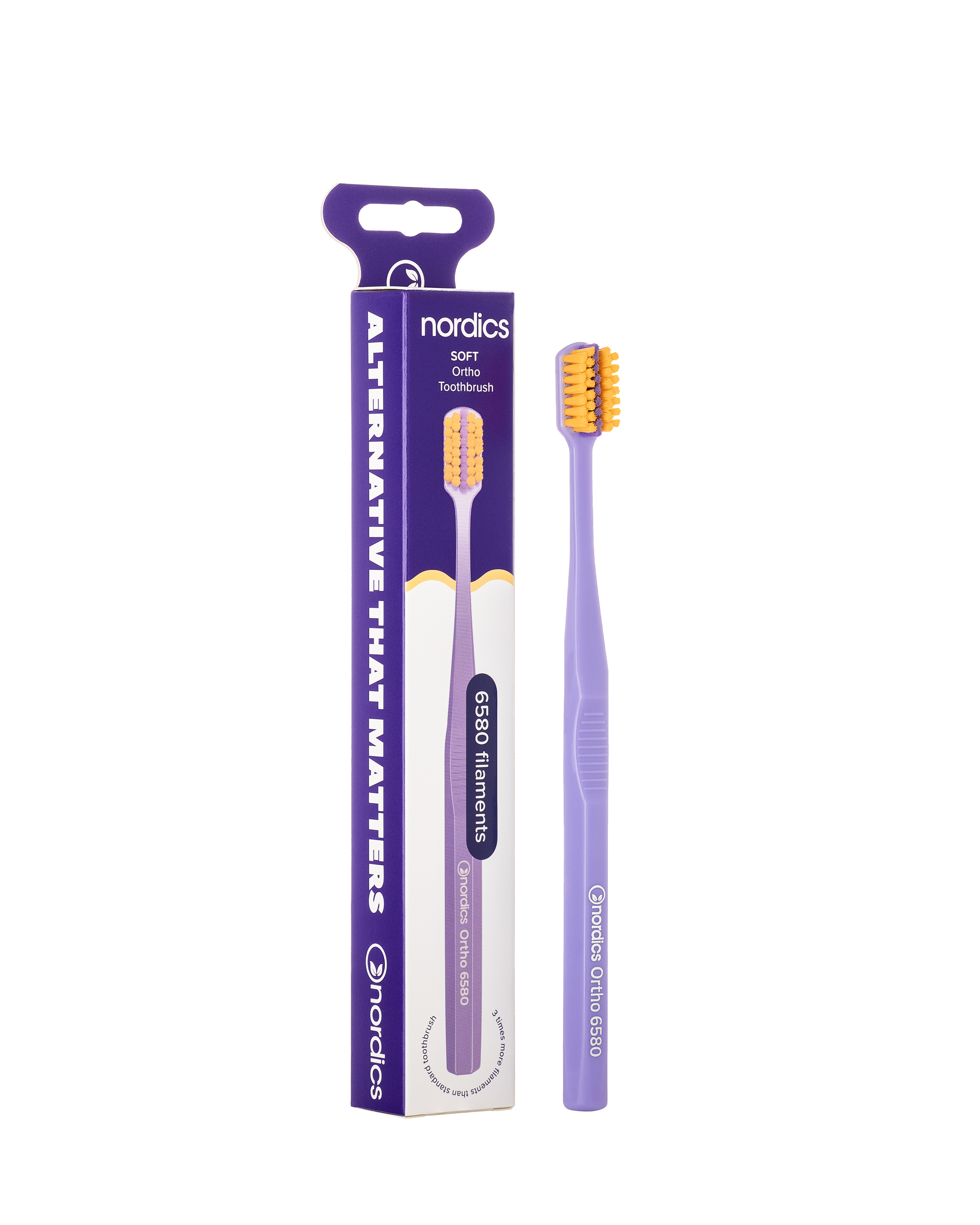 Зубная щетка премиум Nordics Ortho 6580 soft щетина Оранжевый (107237)