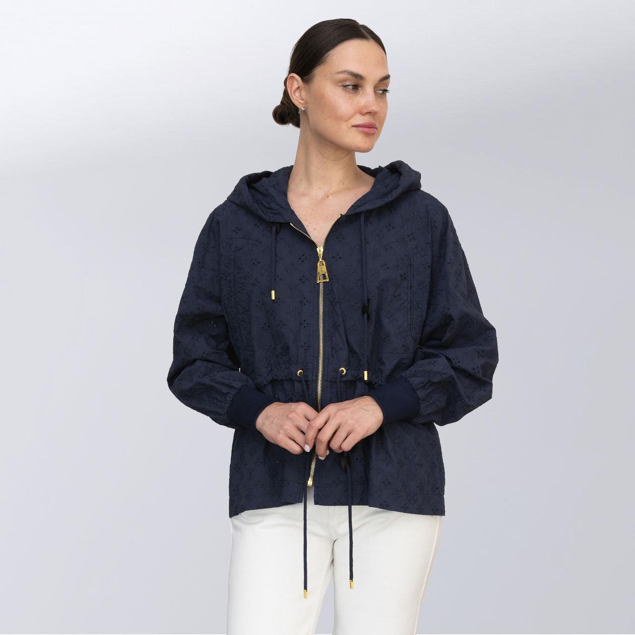 Парка жіноча повсякденна Louis Vuitton з капюшоном з ажурним візерунком Monogram M Синій (2797308618)