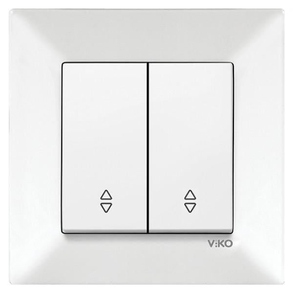Выключатель двухклавишный проходной Viko Meridian Белый (27548752)