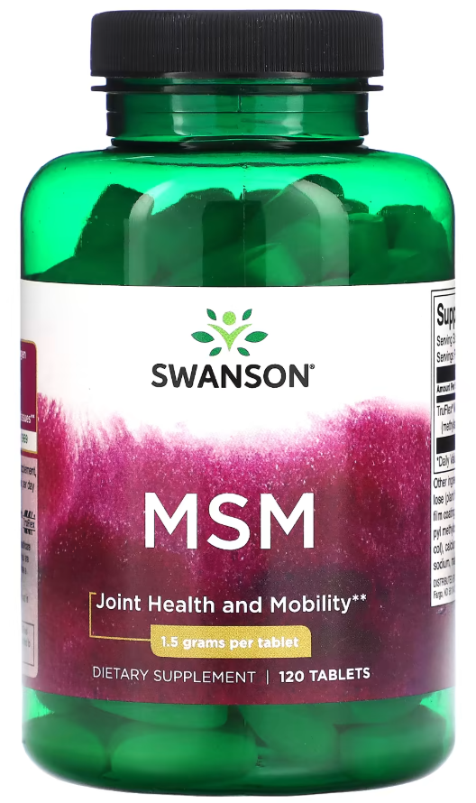Комплекс МСМ Сера Метилсульфонилметан Swanson MSM 1500 мг 120 таблеток Комплекс МСМ Сера Метилсульфонилметан Swanson MSM 1500 мг 120 таблеток