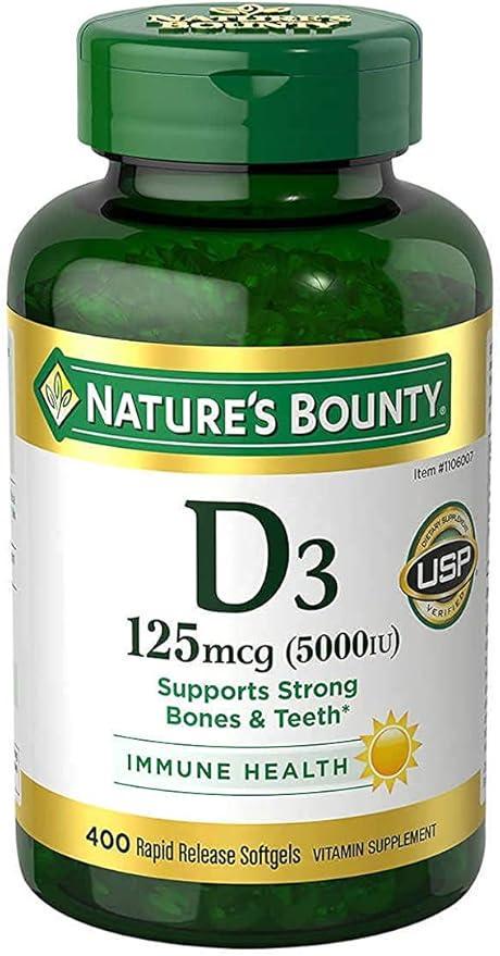 Витамины Nature's Bounty Vitamin D3 400 капсул 5000 мкг (2359331691)