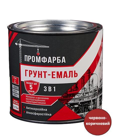 Грунт-эмаль антикоррозионная 3в1 ПРОМКРАСКА 2,5 кг 1,85 л Красно-коричневый (3014750559)