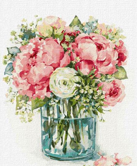 Картина по номерам Изысканные пионы