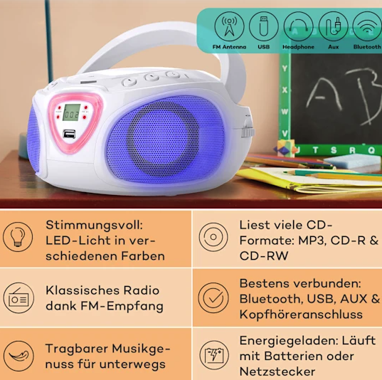 Музыкальный проигрыватель Auna Roadie Boombox (10029813) - фото 10 Музыкальный проигрыватель Auna Roadie Boombox (10029813) - фото 10