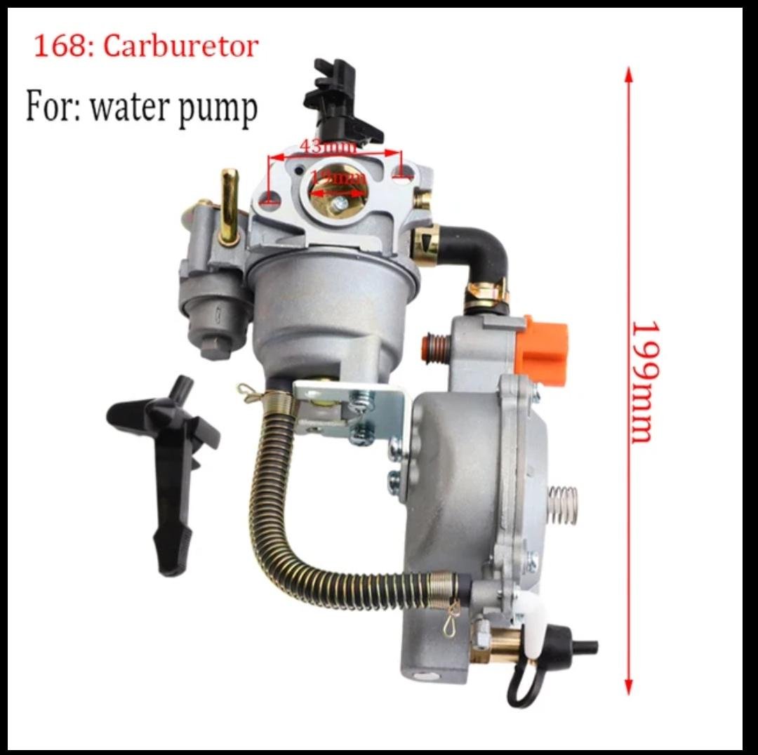 Карбюратор генератора з краном палива 168F/170F двохпаливний газ/бензин 4,0-8,0 кВт - фото 2 Карбюратор генератора з краном палива 168F/170F двохпаливний газ/бензин 4,0-8,0 кВт - фото 2