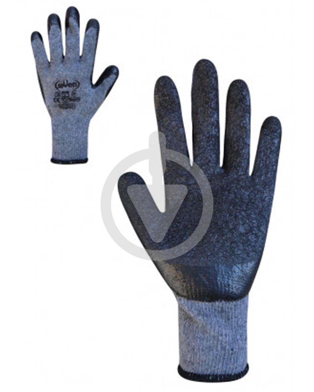 Перчатки хлопчатобумажные Seven неполным латексным покрытием XL Серо-Черный (13474630) Перчатки хлопчатобумажные Seven неполным латексным покрытием XL Серо-Черный (13474630)